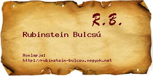 Rubinstein Bulcsú névjegykártya