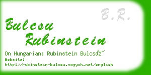 bulcsu rubinstein business card